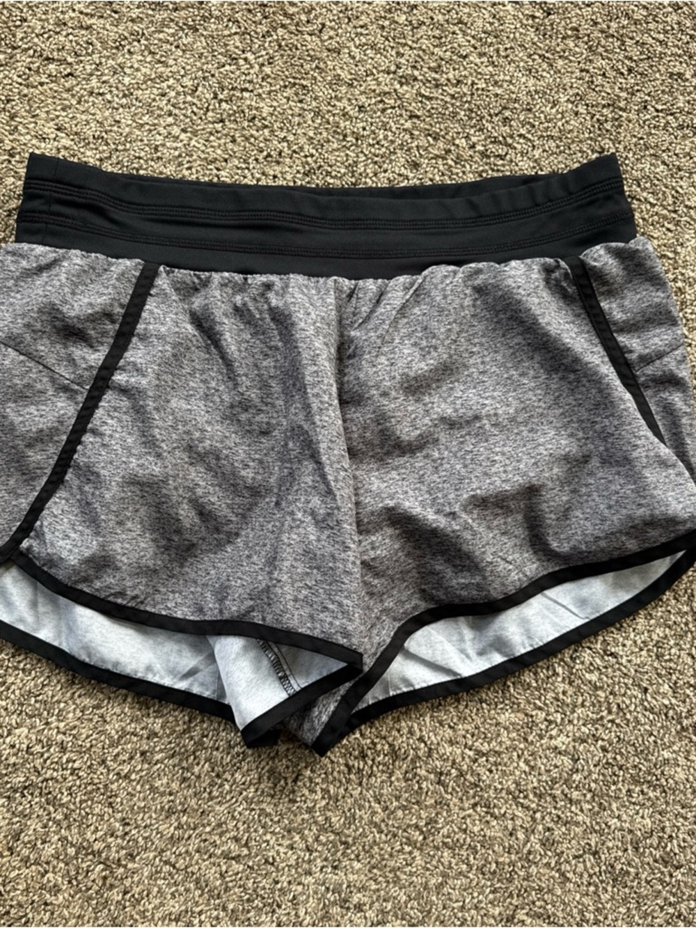 Tekgear Women's Medium Gray Black Athletic Running Shorts w/ Liner EUC